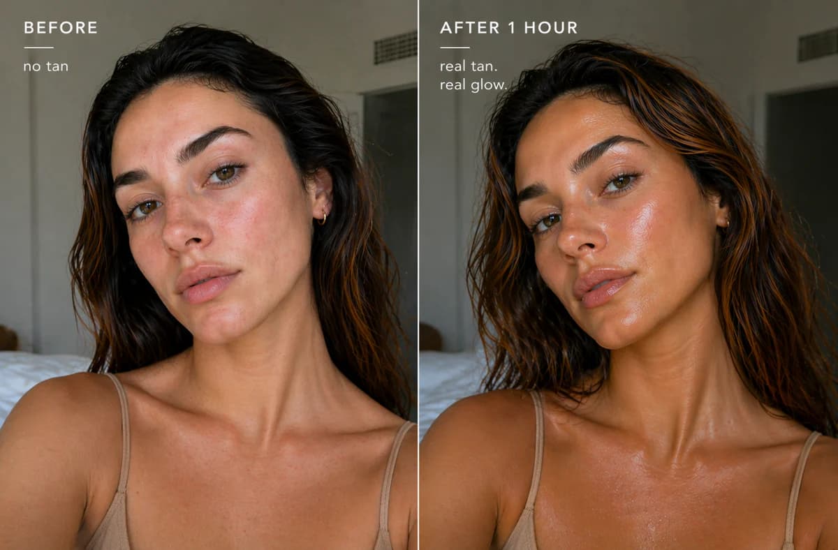 Before and after the 1Hr Express tan