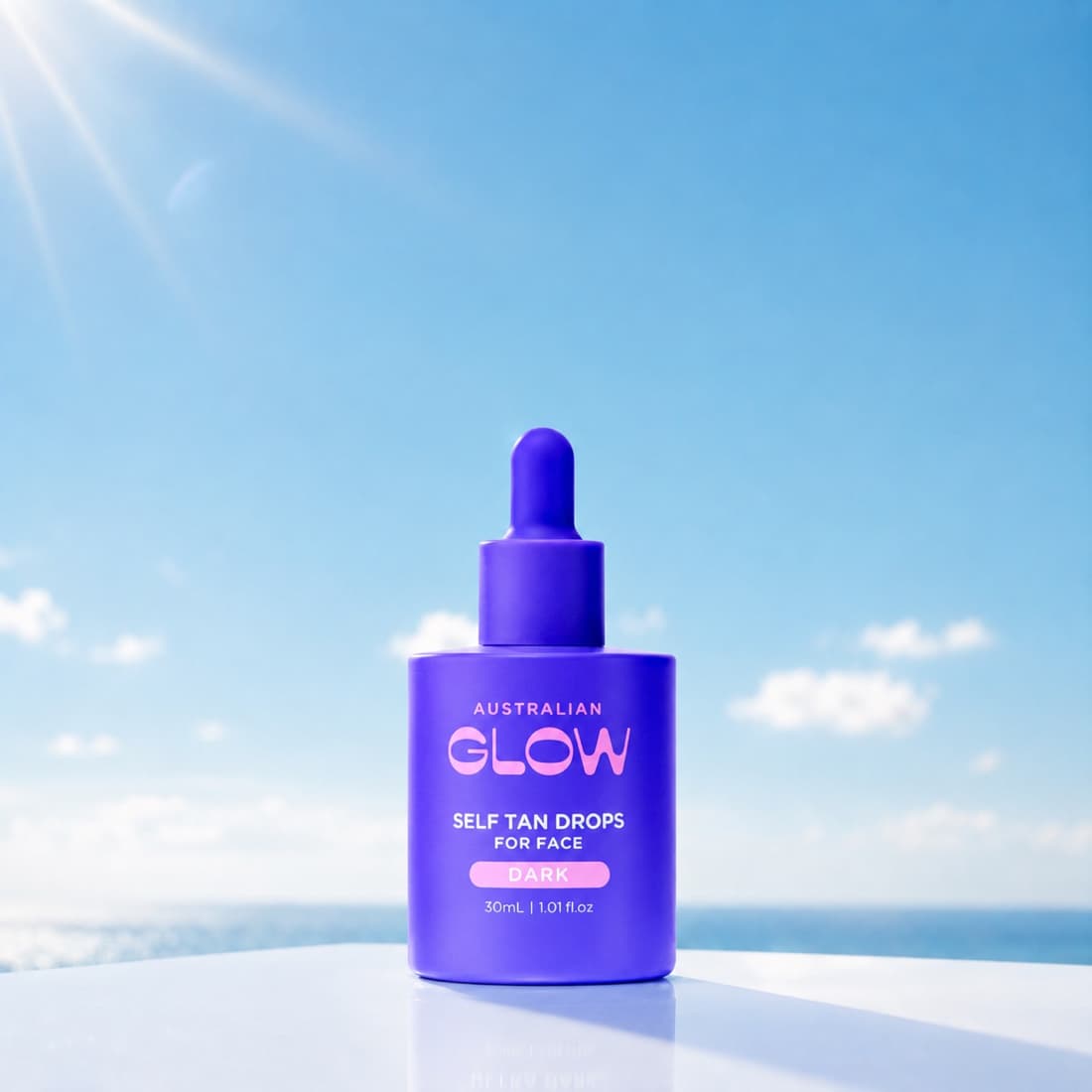 Face Tan Drops poolside