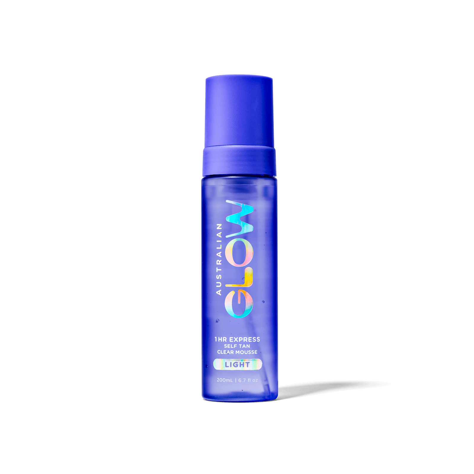 1 Hour Express Clear Mousse bottle on cream background