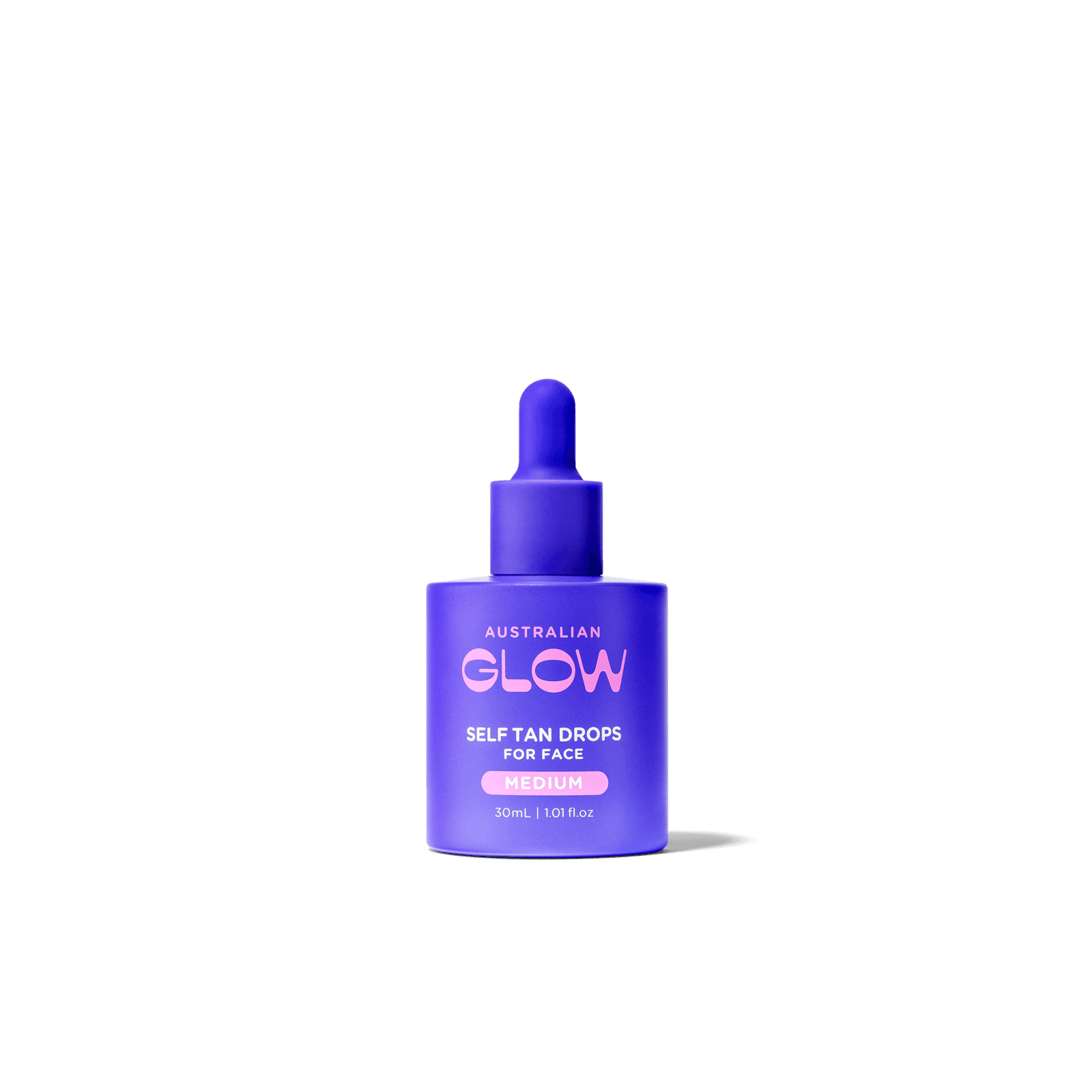 Face Tan Drops dropper bottle on cream background
